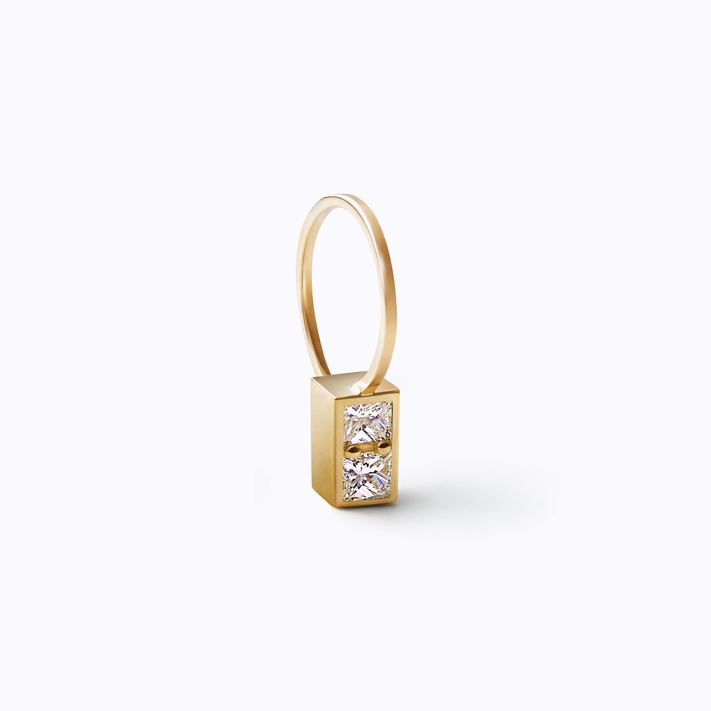 3D Triangle 10, yellow and white gold, matte finish