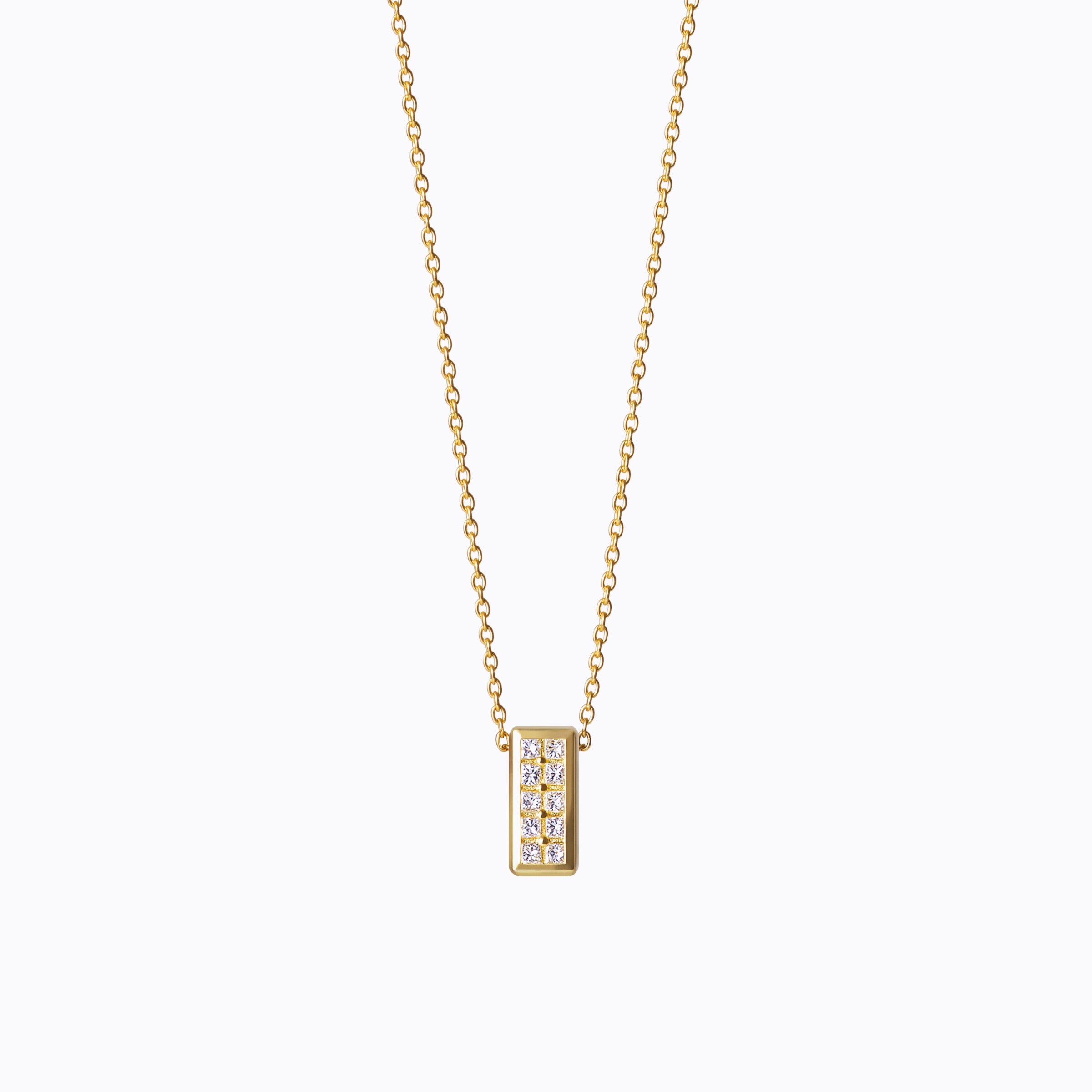 3D Triangle 10, yellow and white gold, matte finish