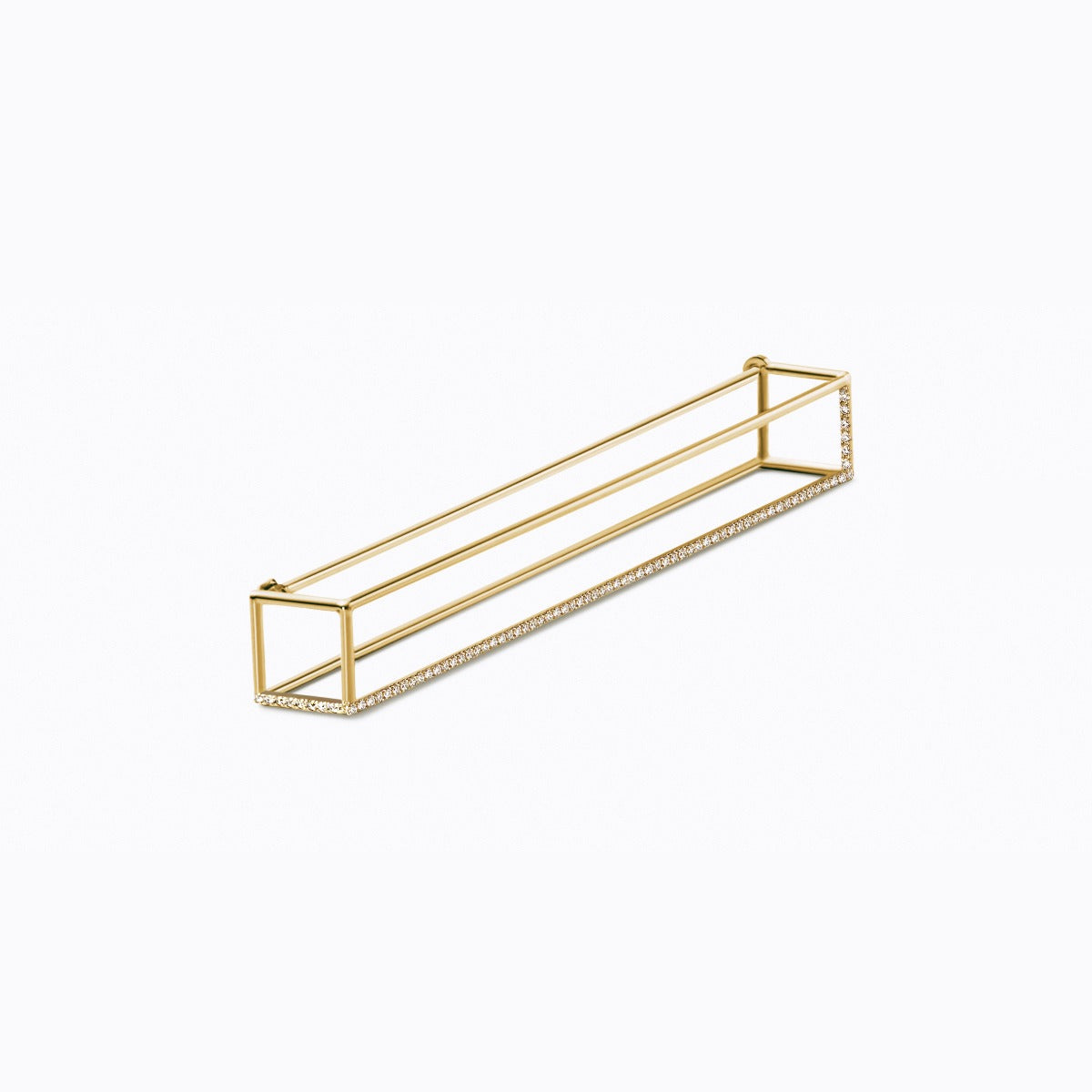 3D Triangle 10, yellow and white gold, matte finish