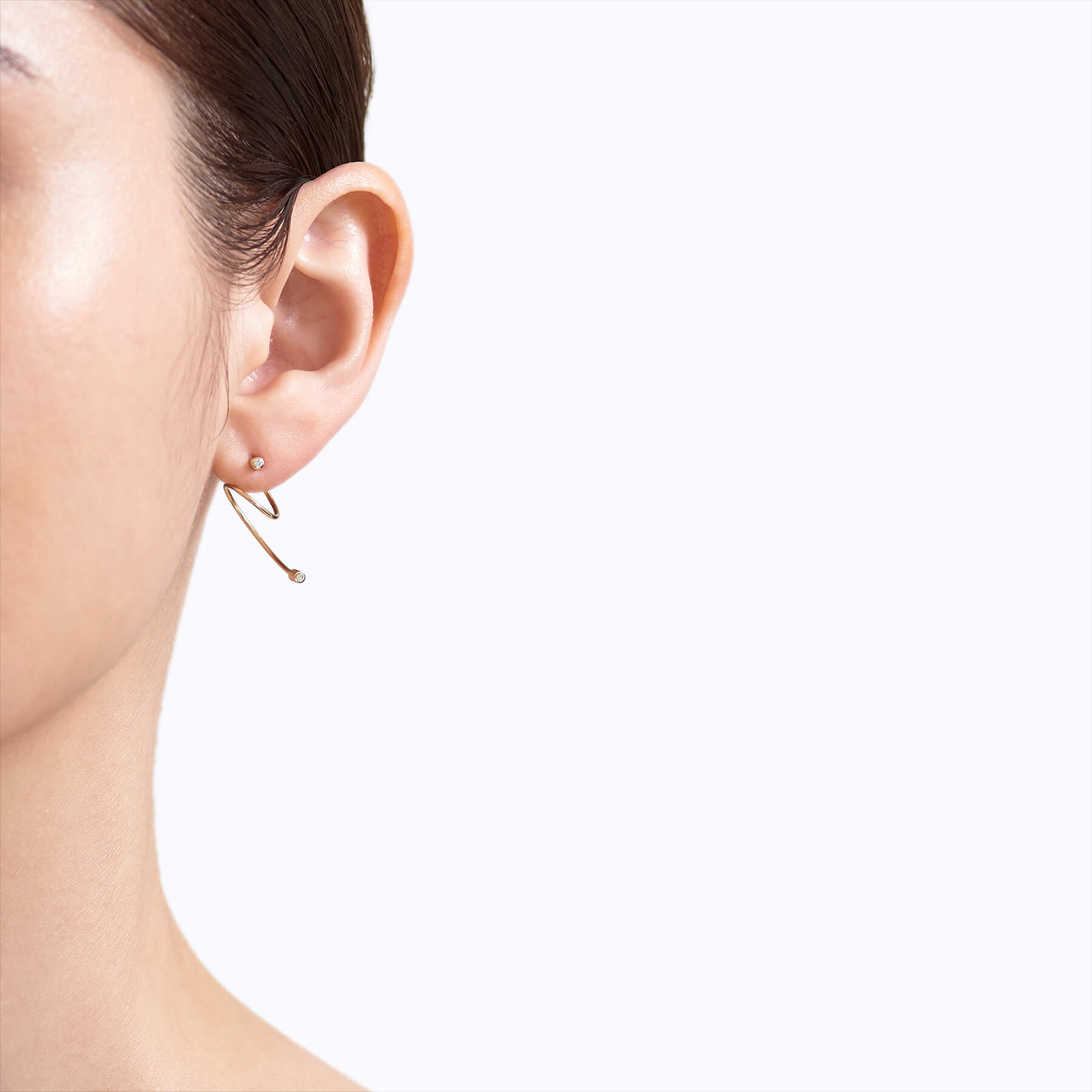 Diamond Twist Curl Earring 02 L