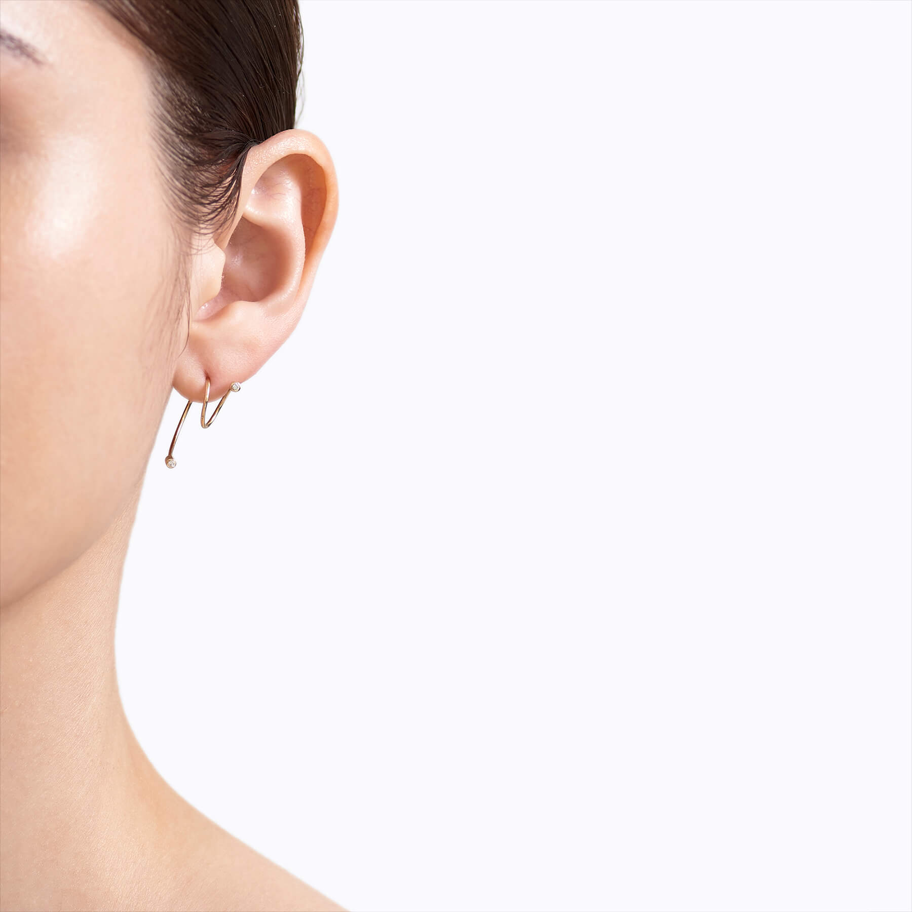 Diamond Twist Curl Earring 02 L