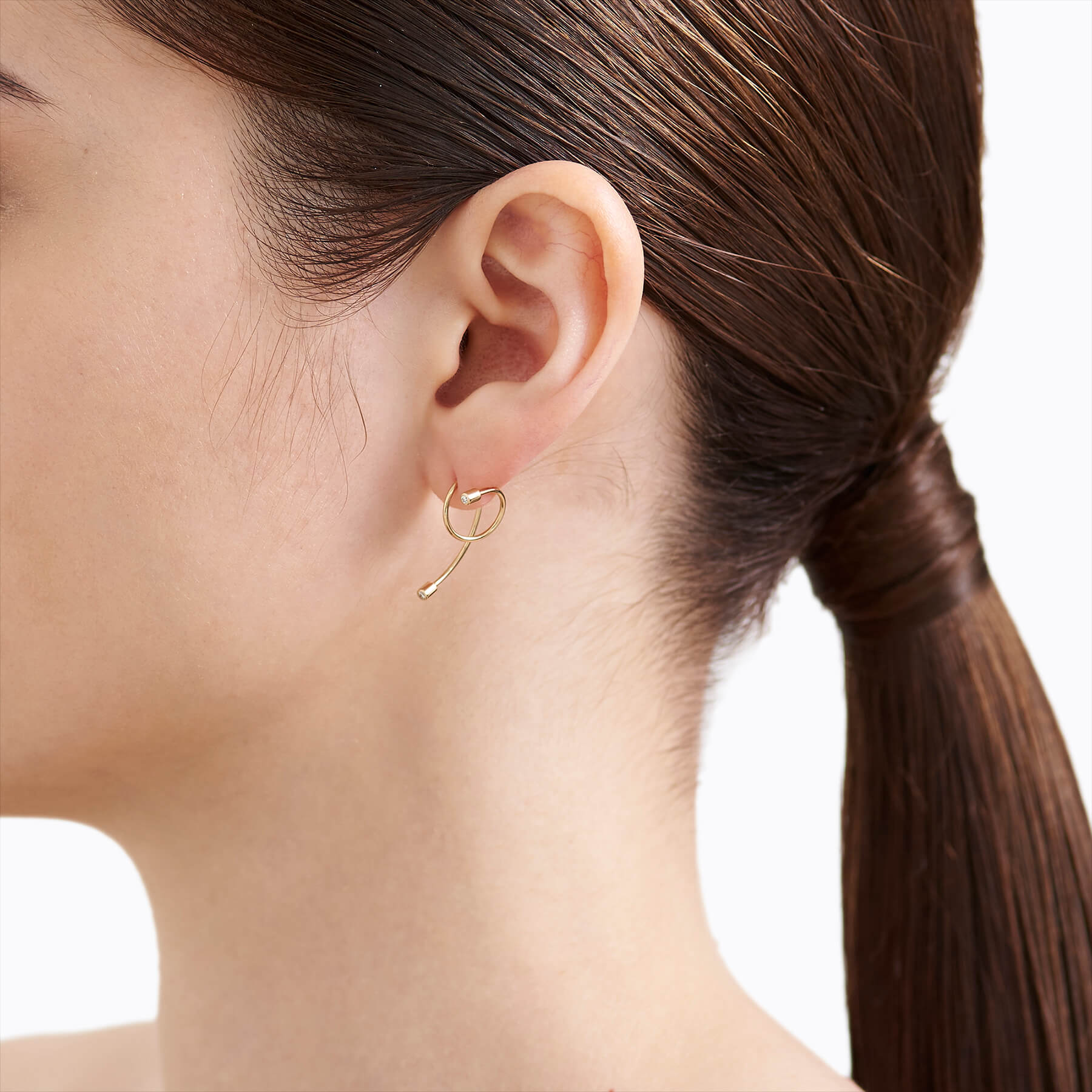 Diamond Twist Curl Earring 02 L