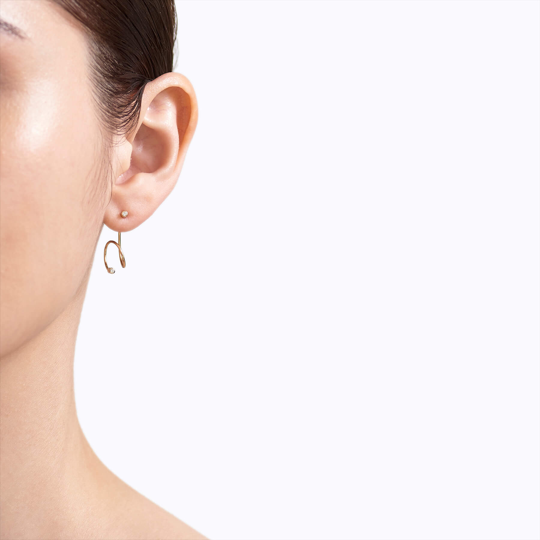 Diamond Twist Curl Earring 02 L