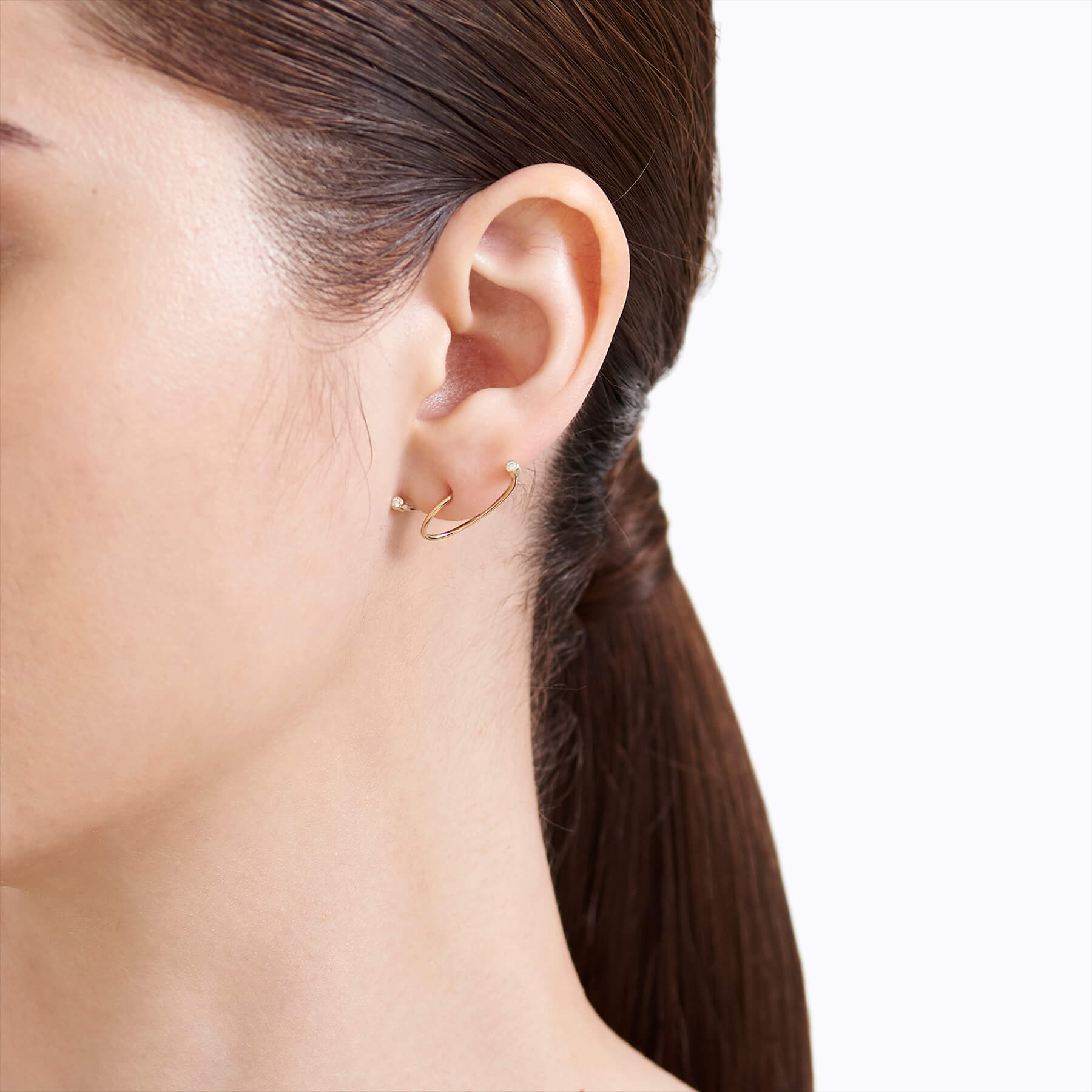 Diamond Twist Curl Earring 02 L