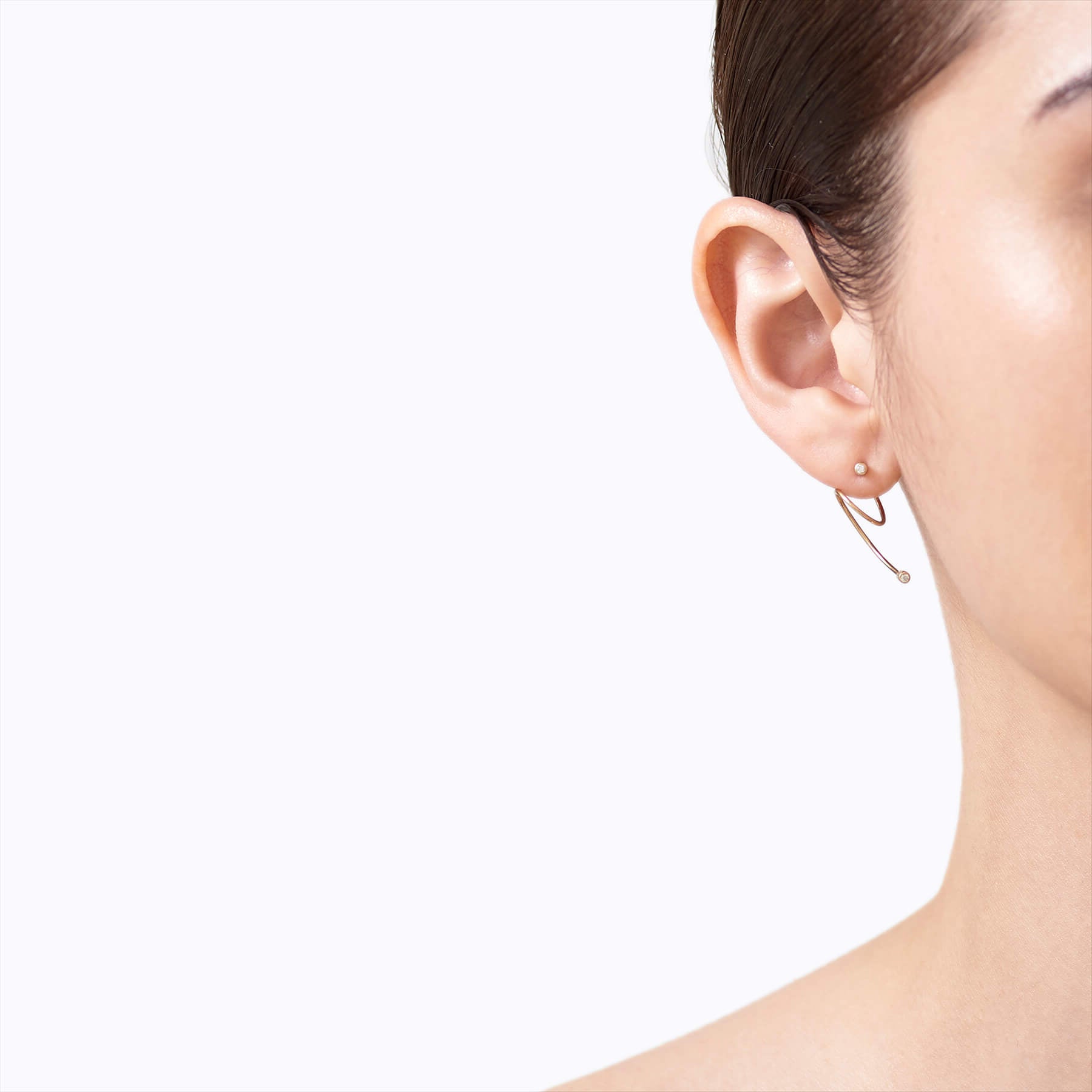 Diamond Twist Curl Earring 02 L