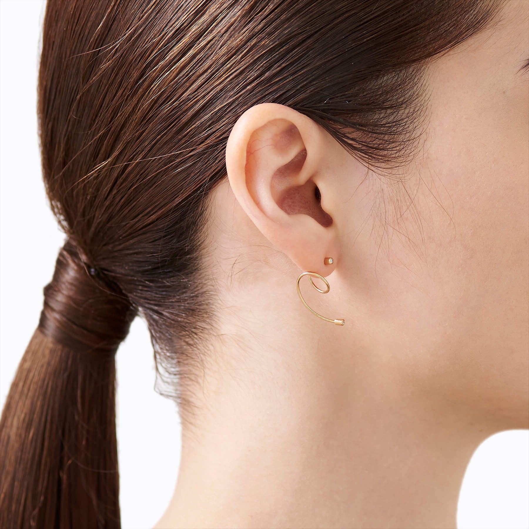 Diamond Twist Curl Earring 02 L