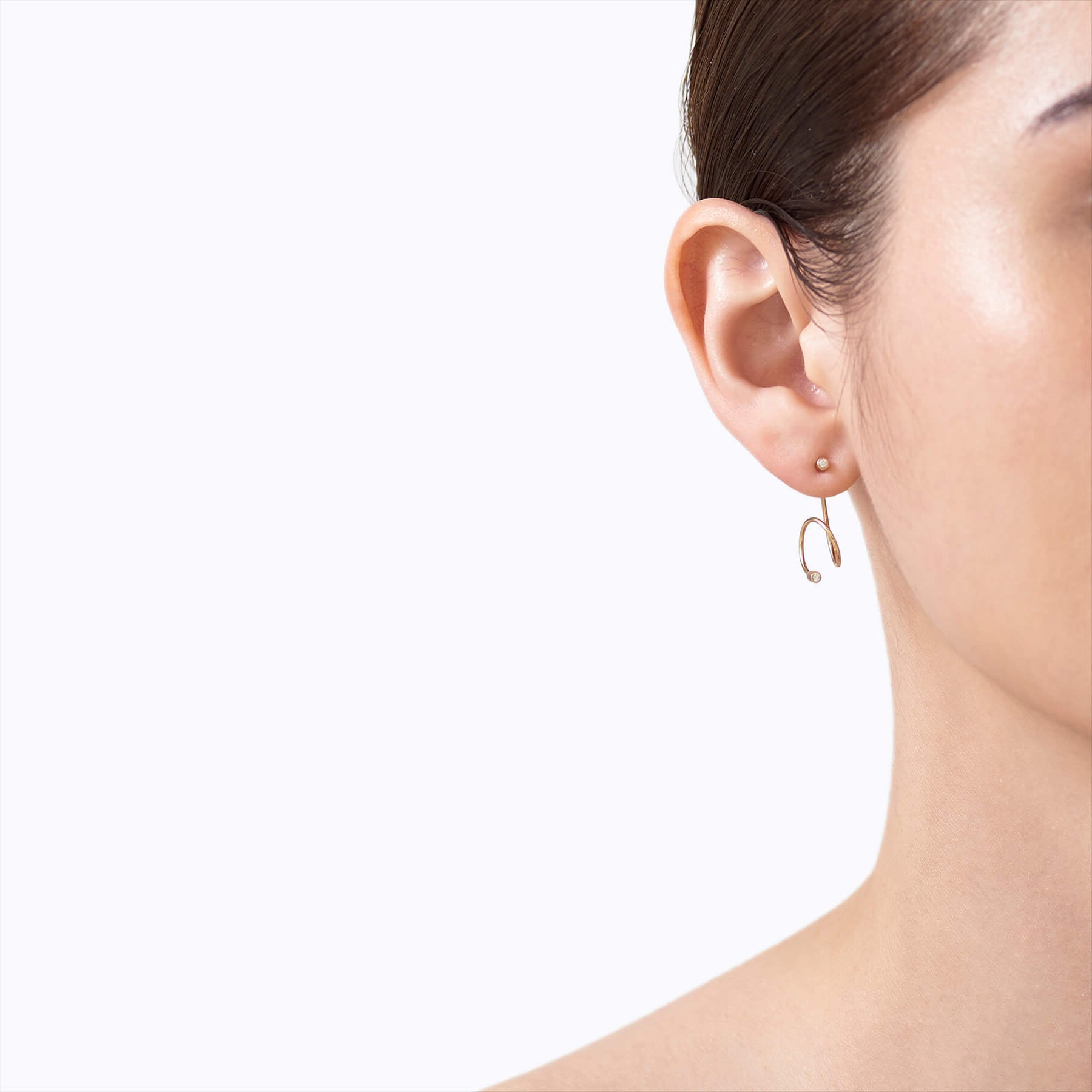 Diamond Twist Curl Earring 02 L