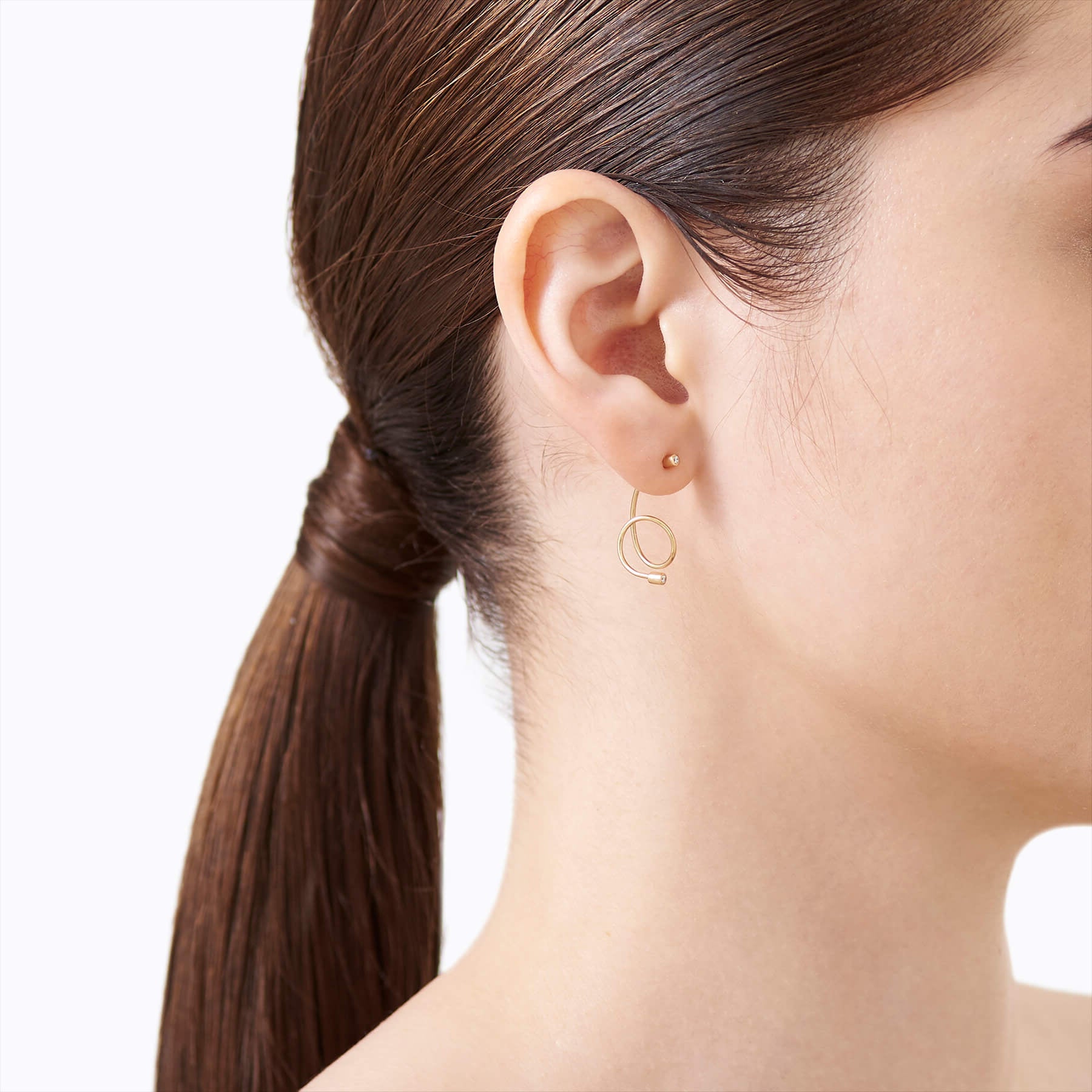 Diamond Twist Curl Earring 02 L