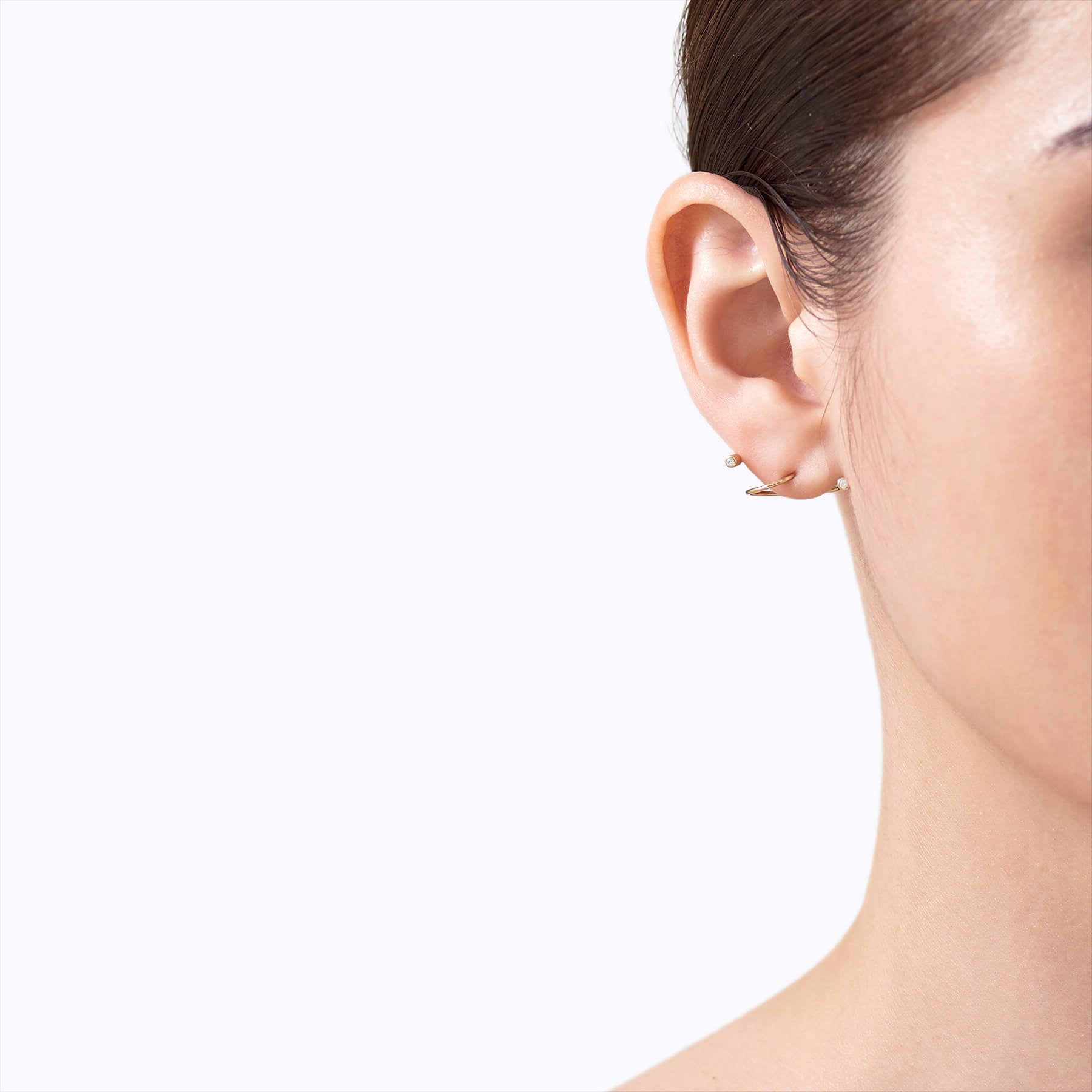 Diamond Twist Curl Earring 02 L