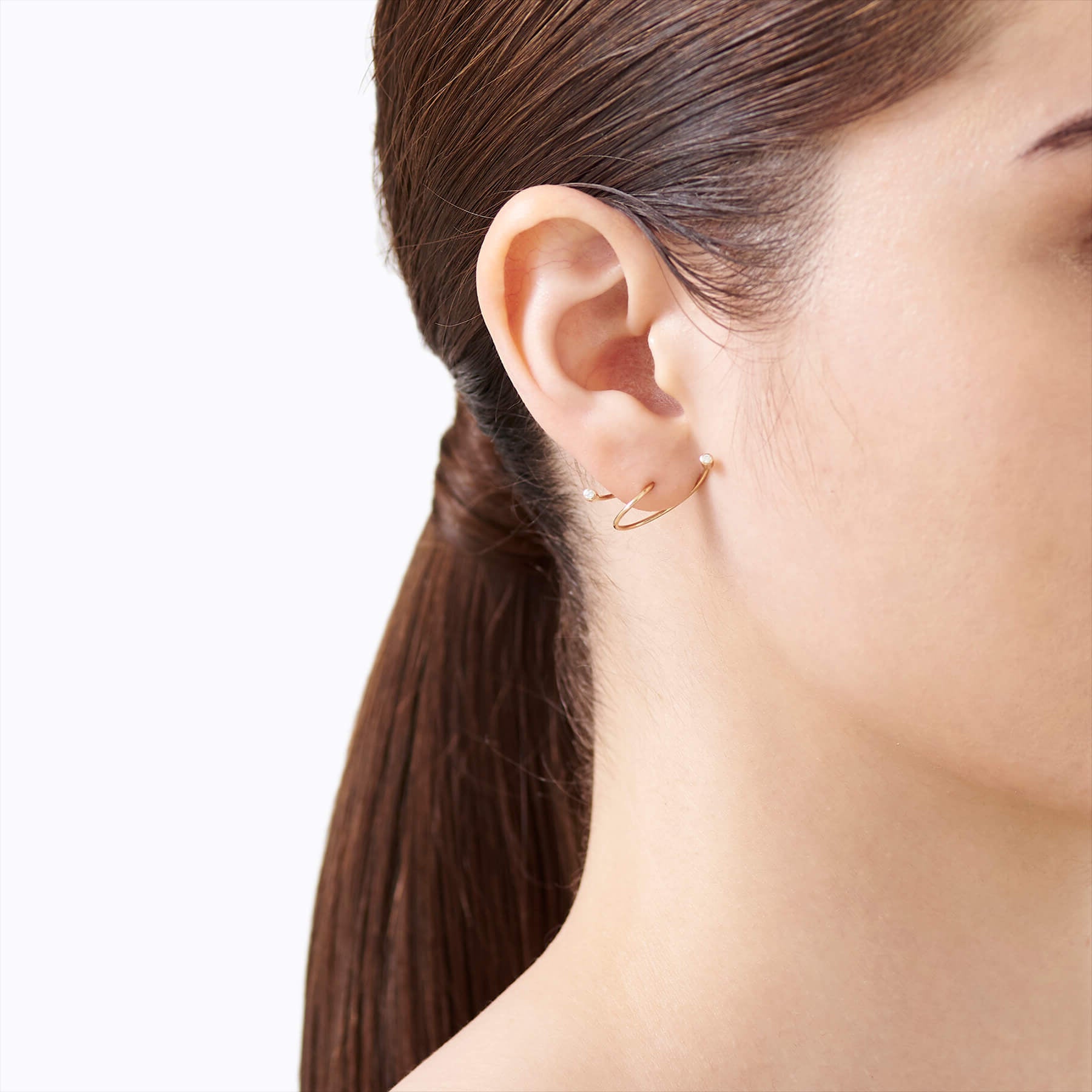Diamond Twist Curl Earring 02 L