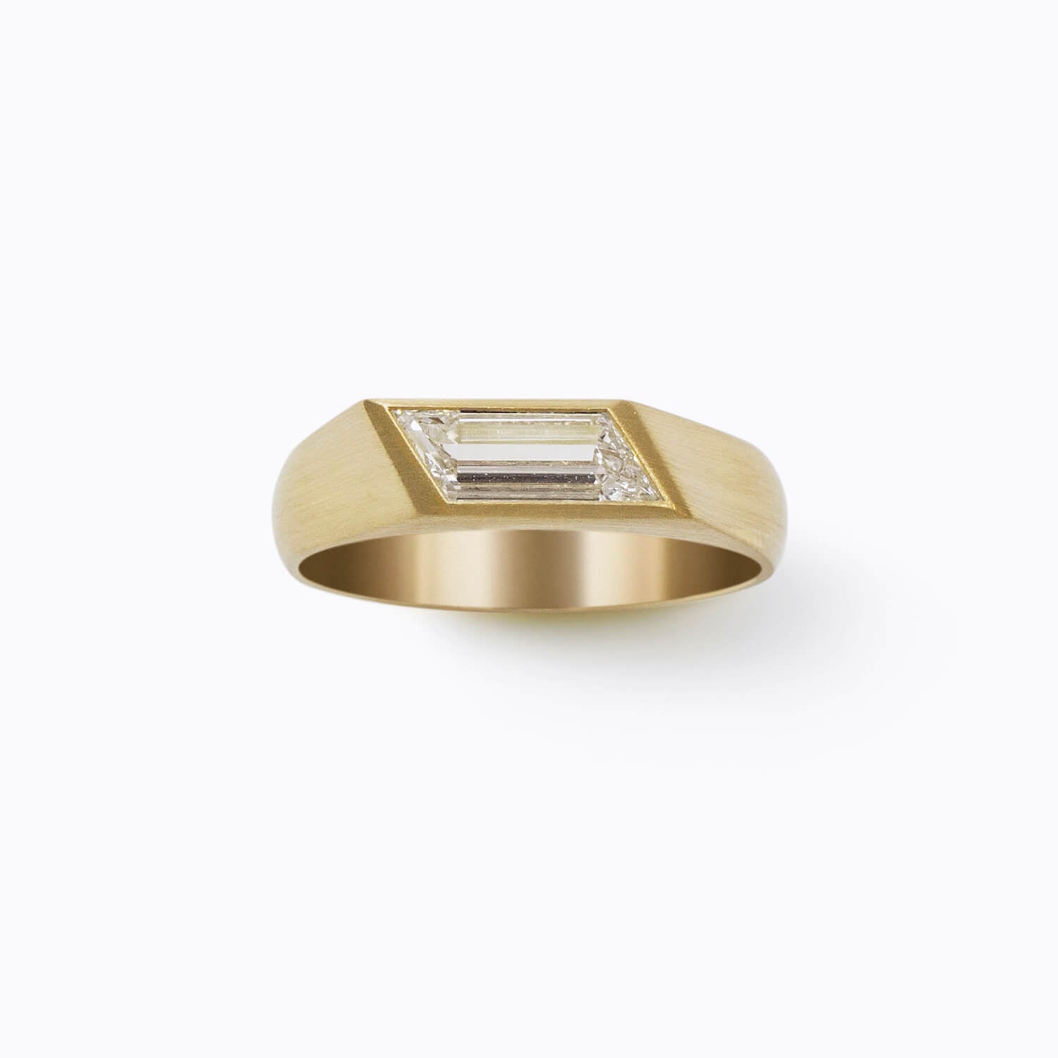 Rhomboid Diamond Signet Ring