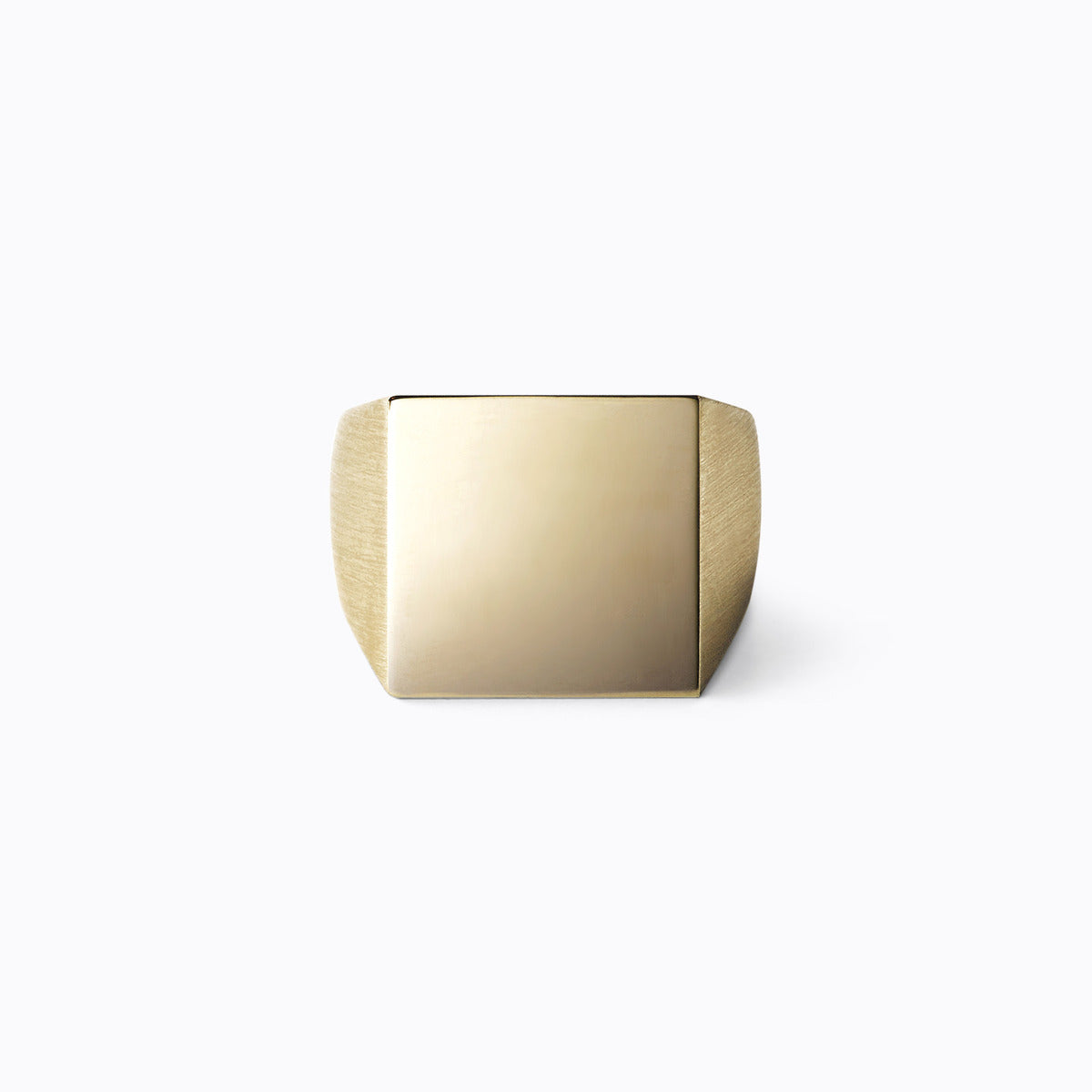 Square Ring L, yellow gold, matte finish