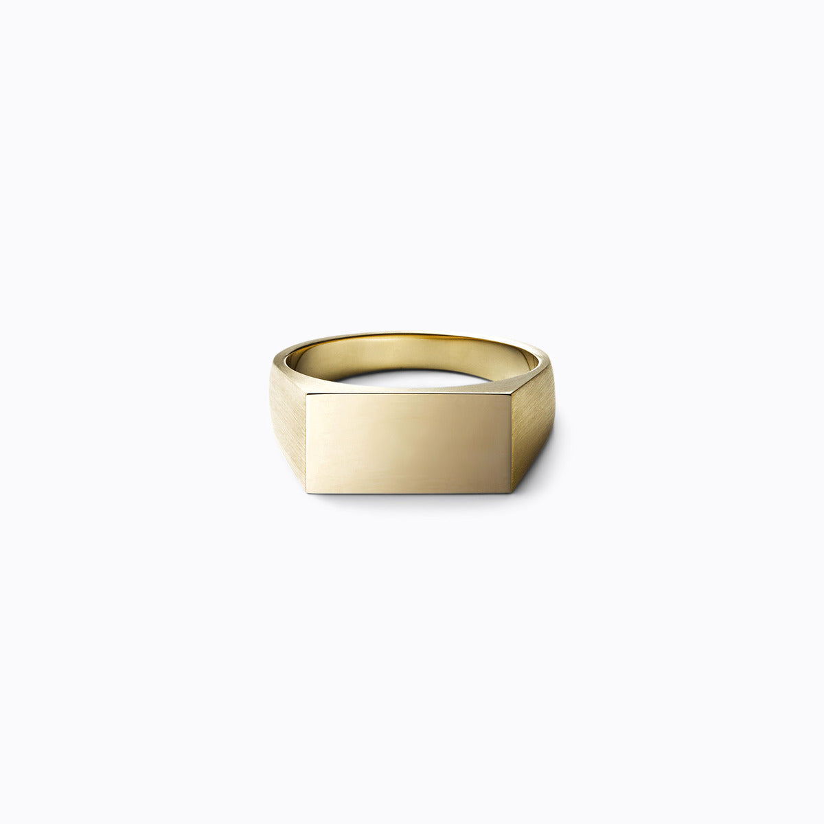 Rectangle Ring L, yellow gold, matte finish