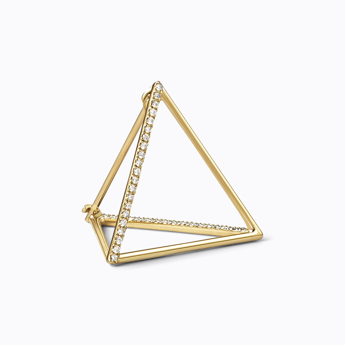 3D Triangle 10, yellow and white gold, matte finish