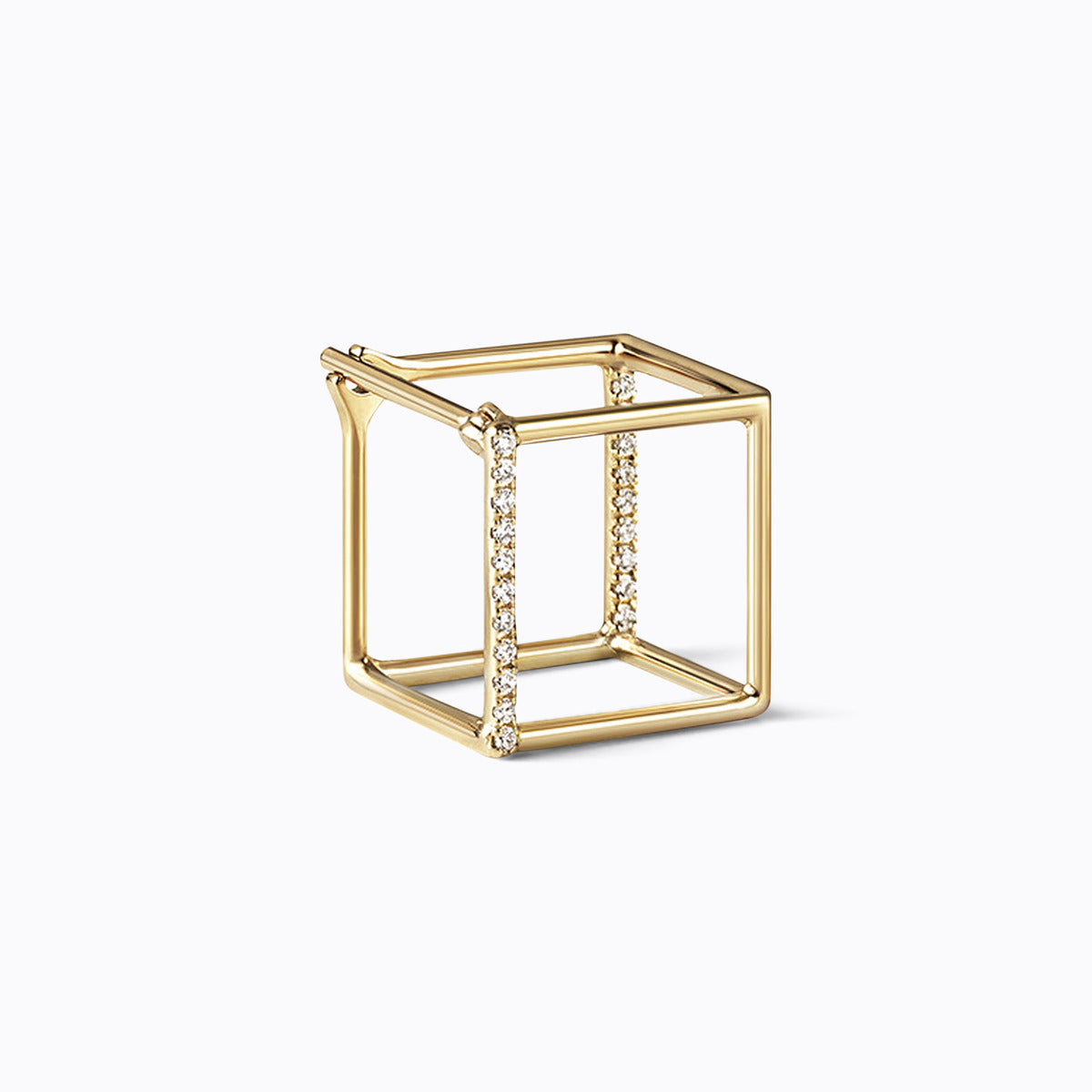 3D Triangle 10, yellow and white gold, matte finish