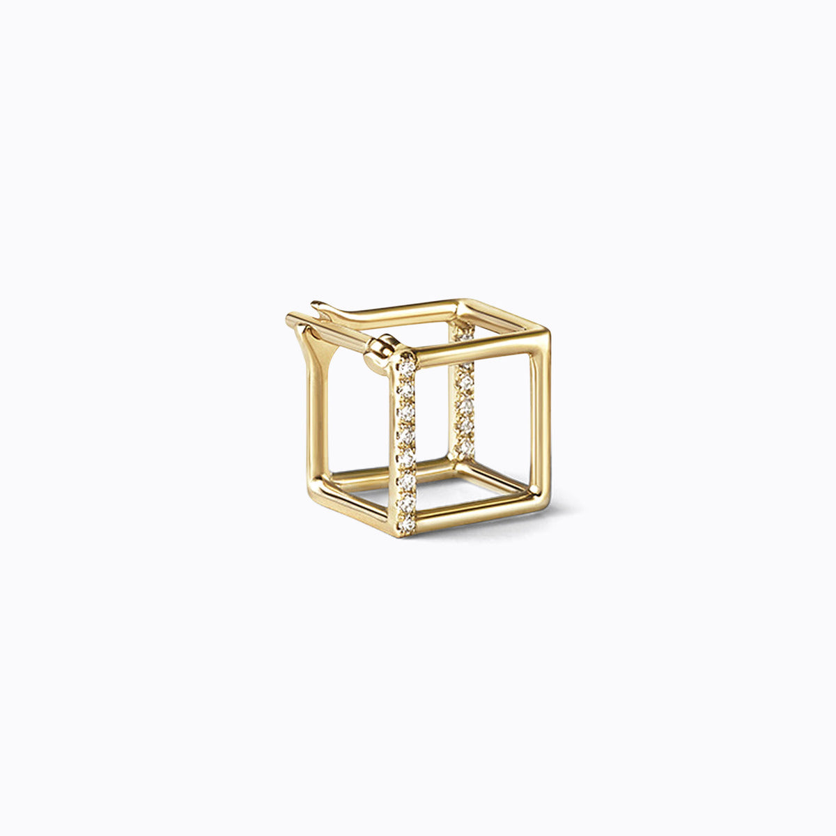 3D Triangle 10, yellow and white gold, matte finish