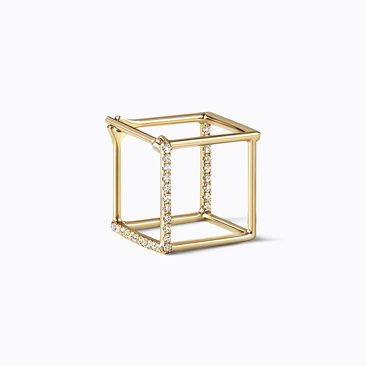 3D Triangle 10, yellow and white gold, matte finish