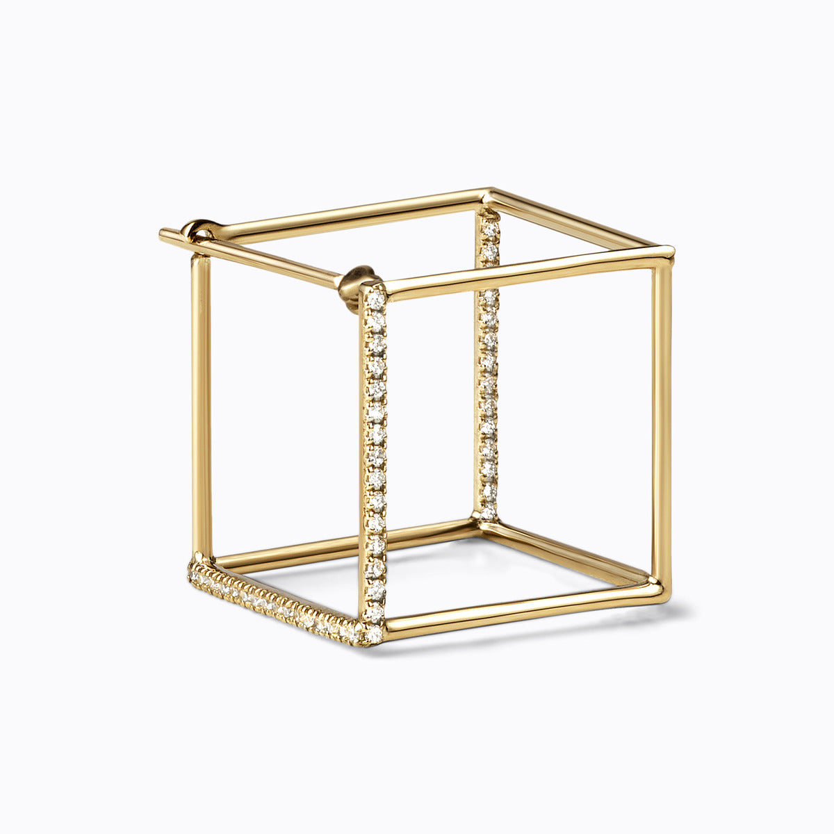 3D Triangle 10, yellow and white gold, matte finish