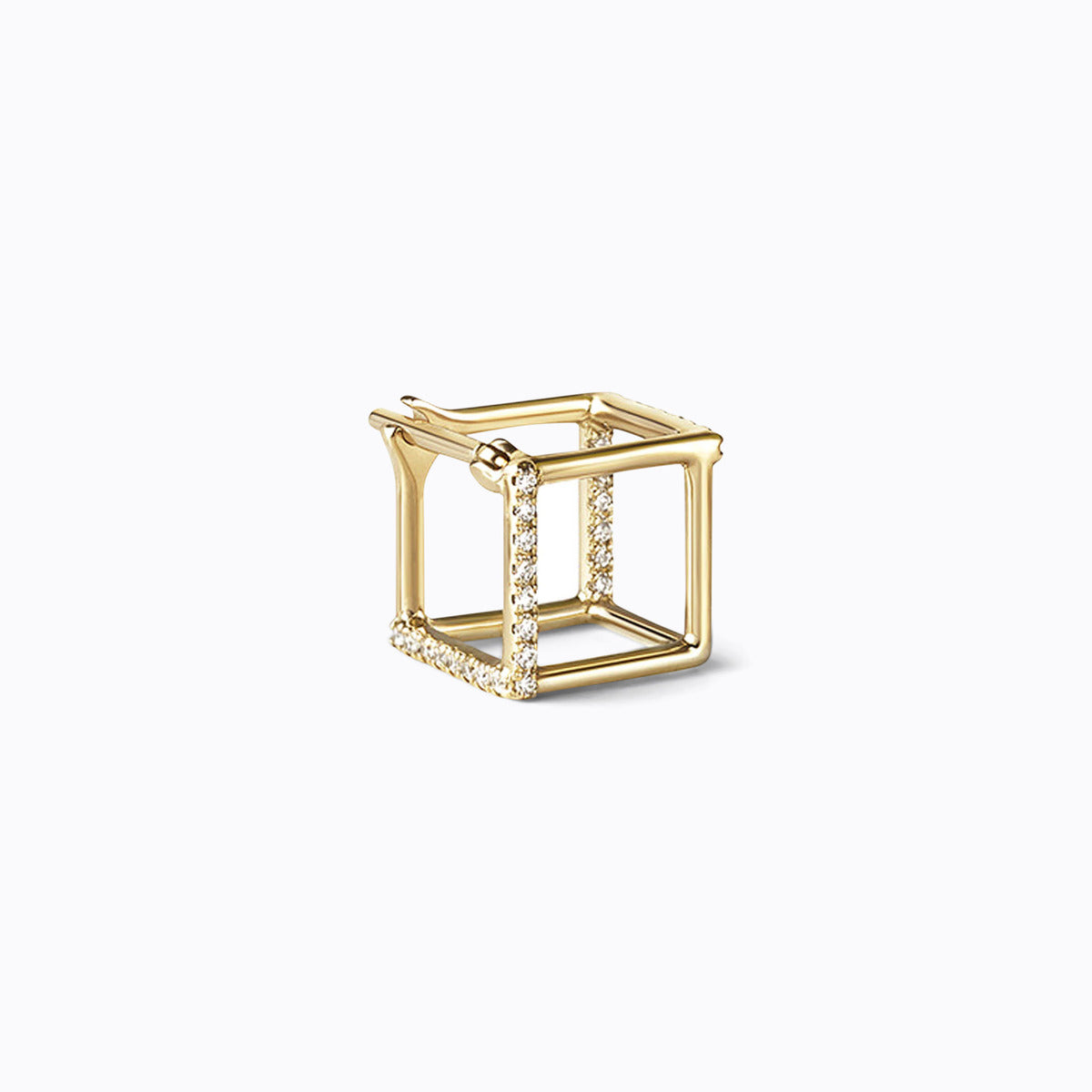 3D Triangle 10, yellow and white gold, matte finish