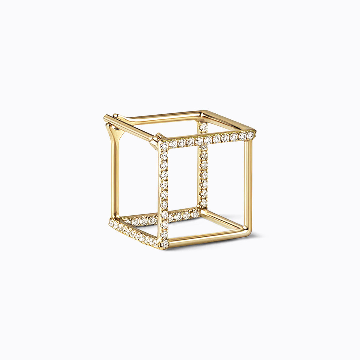 3D Triangle 10, yellow and white gold, matte finish
