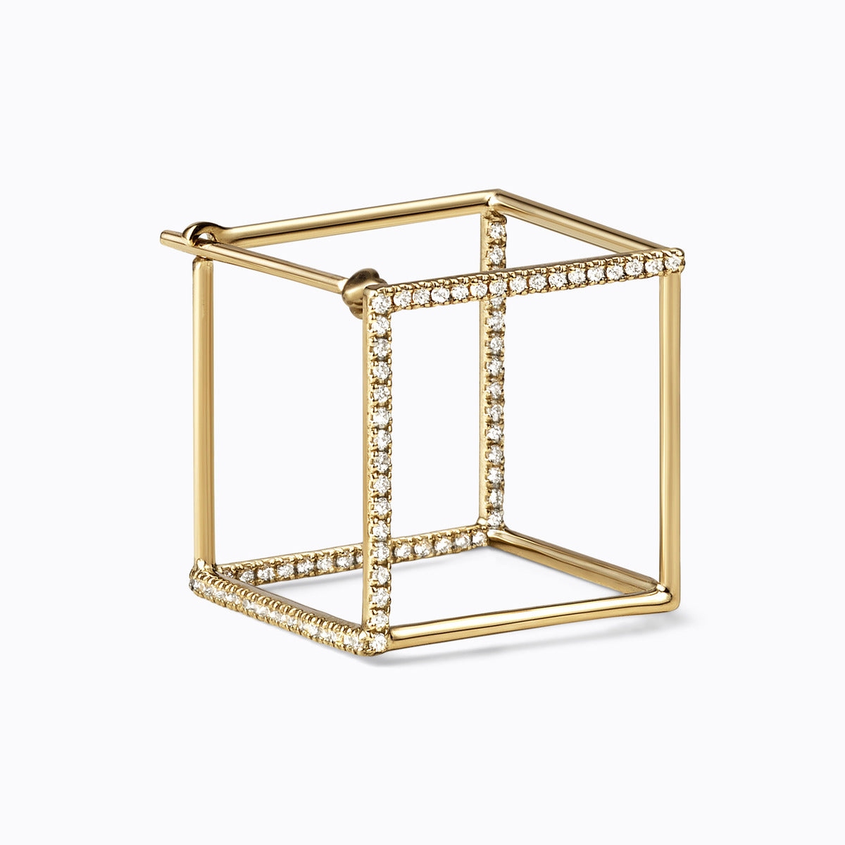 3D Triangle 10, yellow and white gold, matte finish