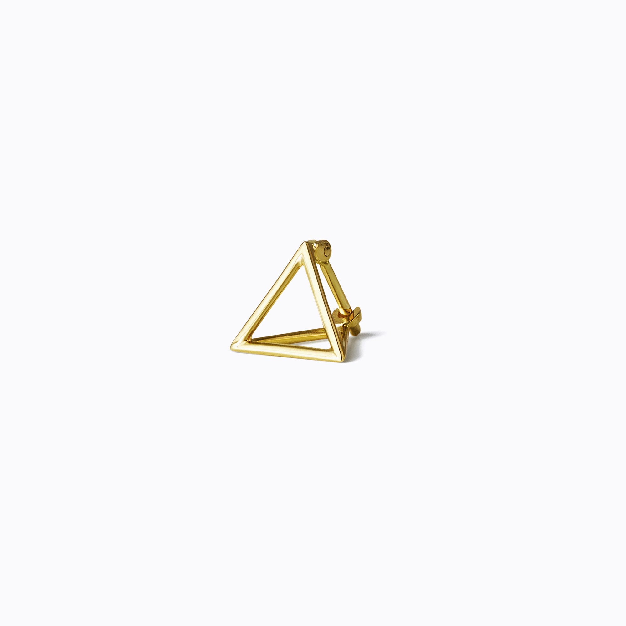 3D Triangle 10, yellow and white gold, matte finish