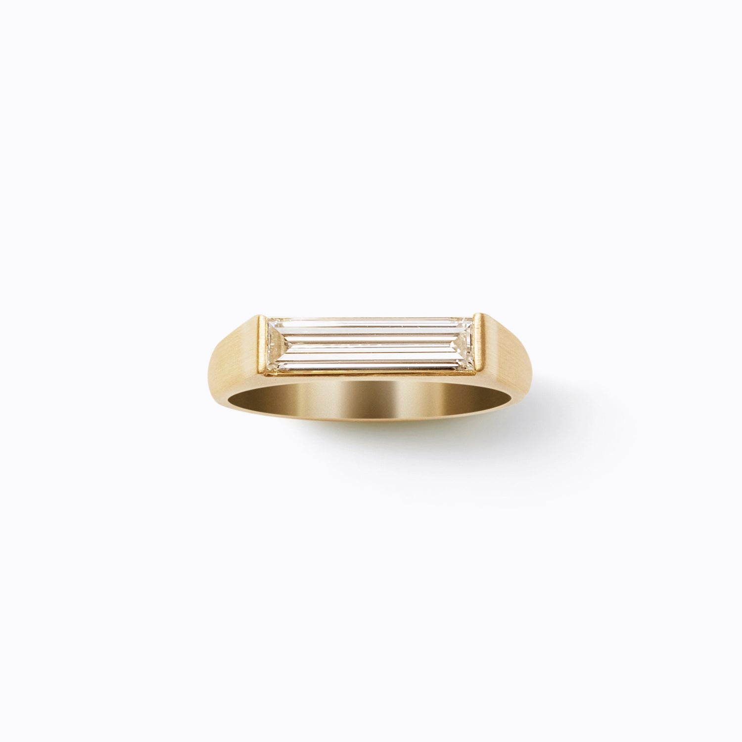 Single Baguette Diamond Signet Ring
