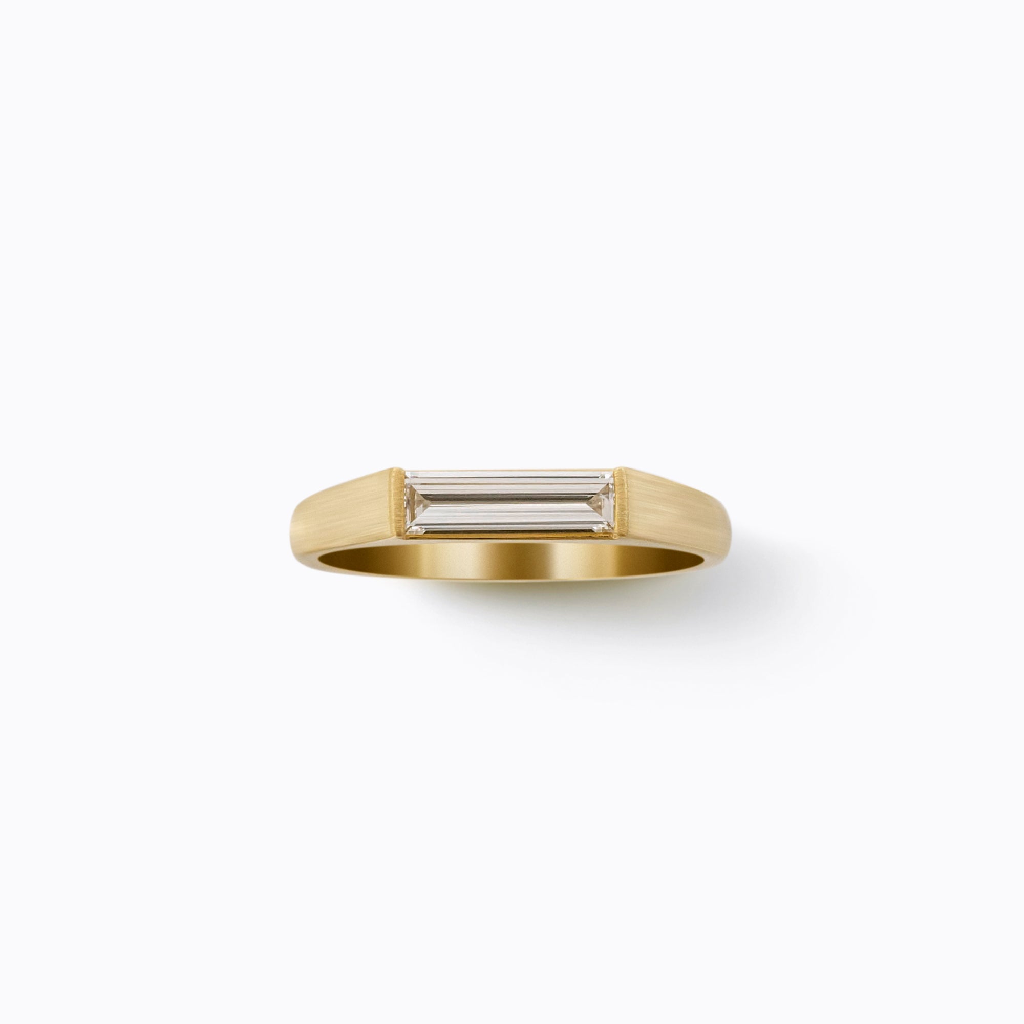Single Baguette Diamond Signet Ring