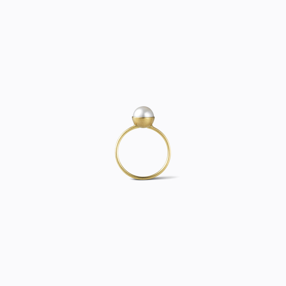 Half Pearl Ring 0°, yellow gold, matte finish