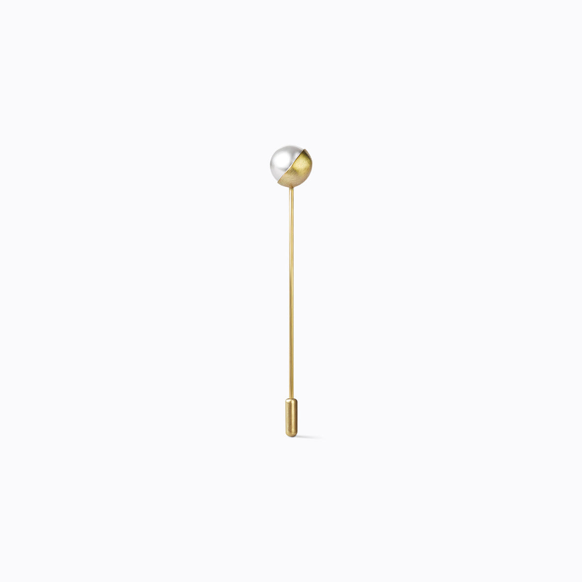 Half Pearl Pin 135°, yellow gold