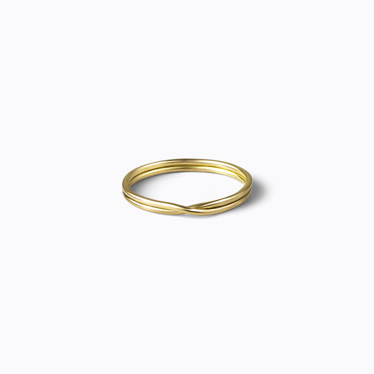 Double Ring 0.9, yellow gold, polished finish