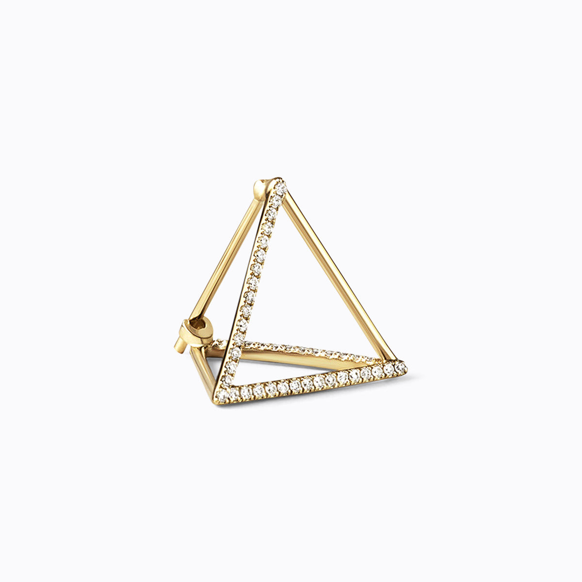 3D Triangle 10, yellow and white gold, matte finish