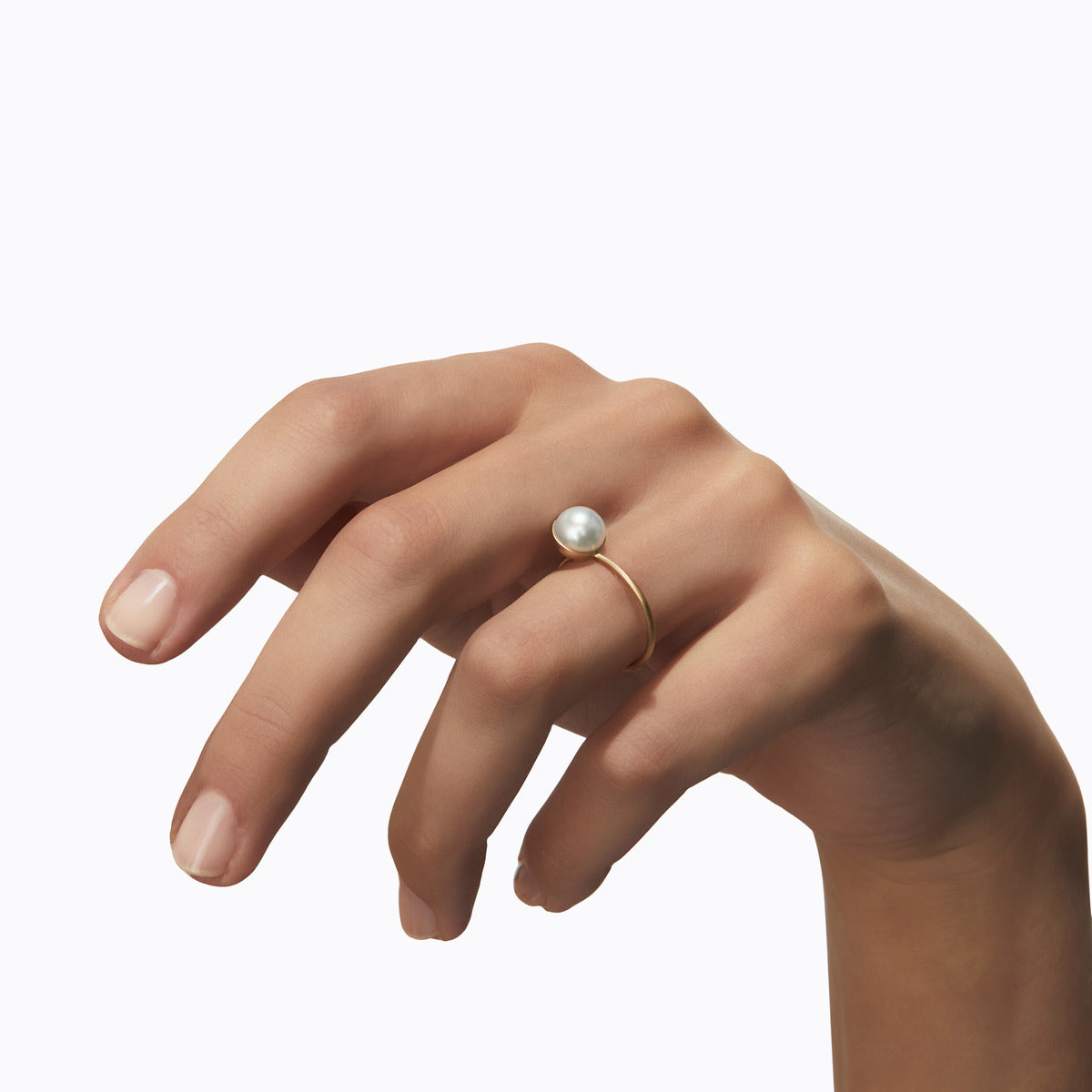 Half Pearl Ring 45°